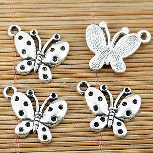 8pcs Tibetan silver beautiful butterfly charms EF1657