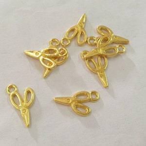 20pcs Shinny Gold color little scissor charms H0017