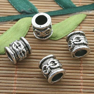 10pcs dark silver tone tube spacer beads h3244