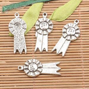 50pcs tibetan silver color the 1st champion metal design  charms H1196