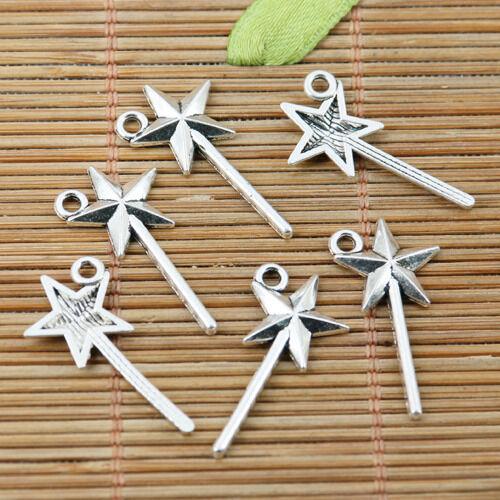 200pcs tibetan silver color magic stick design charms EF2248