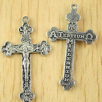 6pcs Tibetan silver crucifix charms h2742