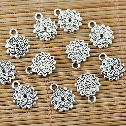 30pcs Tibetan silver color beautiful flower charm pendants EF1302