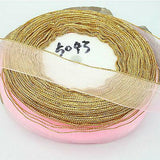 1roll 50 Yards gold-edge Sheer Organza Ribbon,20mm Wide assorted free ship