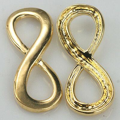 Fashion Curved Side Gold tone Infinity Connector 10PC EF0367