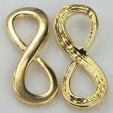 Fashion Curved Side Gold tone Infinity Connector 10PC EF0367