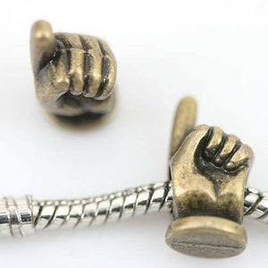 10pcs antiqued bronze color gesture design beads fit bracelet EF0170