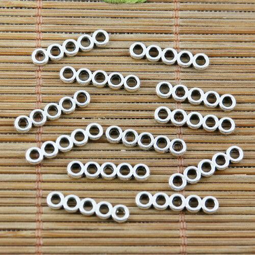 100pcs tibetan silver color o-linked 5holes bar connector EF2286