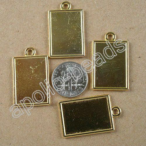 5pcs gold tone rectangle picture frame h3994