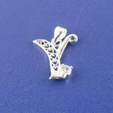 SILVER plated Alphabet Letters for 26pcs with Crystal Rhinestone pendant charms