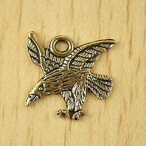 10pcs dark gold-tone flying eagles charms h2824