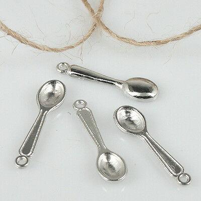 40pcs tibetan silver color mini spoon design charms H3080