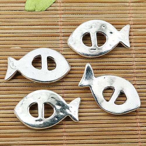 6pcs Tibetan silver fish findings EF1691