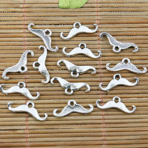 50pcs tibetan silver color mini moustache design charms EF2277