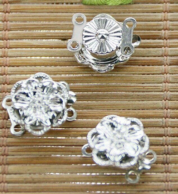 10pcs platinum Plated 4holes flower  connector Findings  t021-4