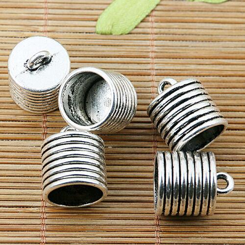 8pcs Tibetan silver cylindrical clasp charm fingdings EF2049