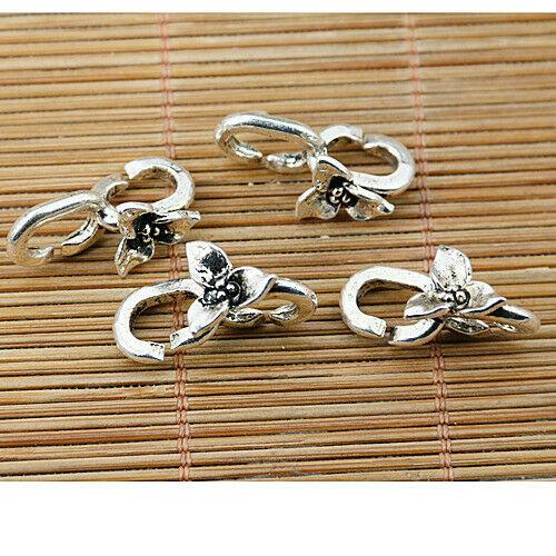 10pcs tibetan silver tone flower connector design EF1591