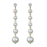 Fashion Jewelry Stud Earring Pearl Long Earring White Sapphire Earring