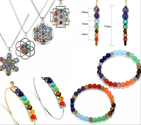 7 Chakra Beads Natural stones beads Yoga Reiki charm Necklace Bracelets to Pick
