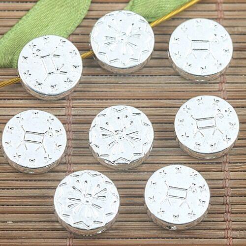 8pcs tibetan silver color round 13mm declicate spacer bead  h3156