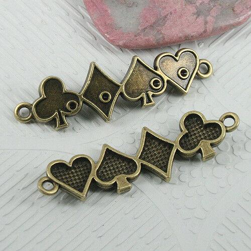 6pcs antiqued bronze color patterns conector EF0630