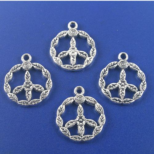 8pcs dark silver tone Peace sign  pendant h3760