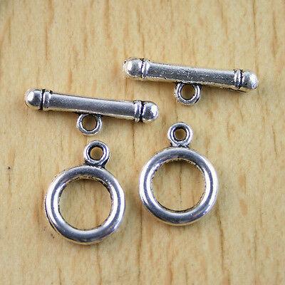 14Sets Tibetan silver ring Toggle Clasps h1094