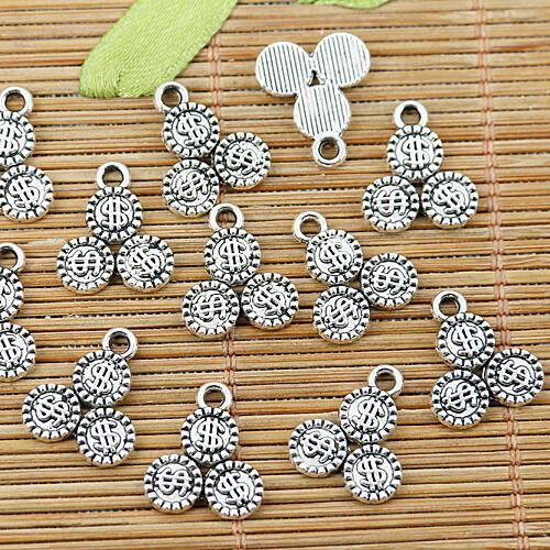 20pcs Tibetan silver round dollar sign charm pendants EF1340