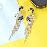 Fashion Jewelry Stud Earring Cute Lovely animal Diamond Long tassel Earring