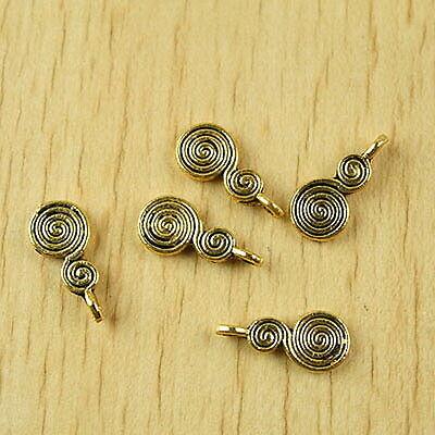 30pc dark gold-tone swirl calabash charms findings h2019