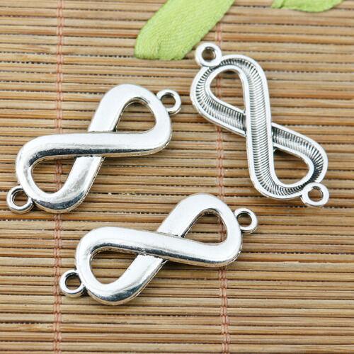 8pcs tibetan silver color curved NO.8 connector EF2326