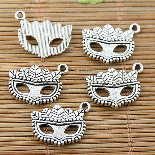 25pcs Tibetan silver owl mask charms EF1857