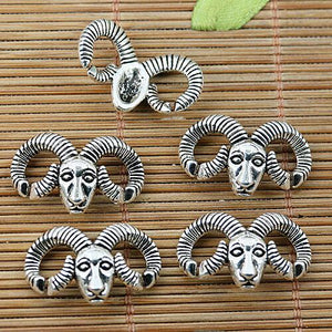 16pcs tibetan silver tone sheep horn head design EF1797