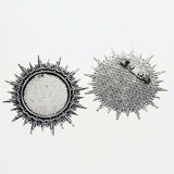 2pcs Tibetan silver color ROUND 25mm cabochon settings  rim brooch design XA032