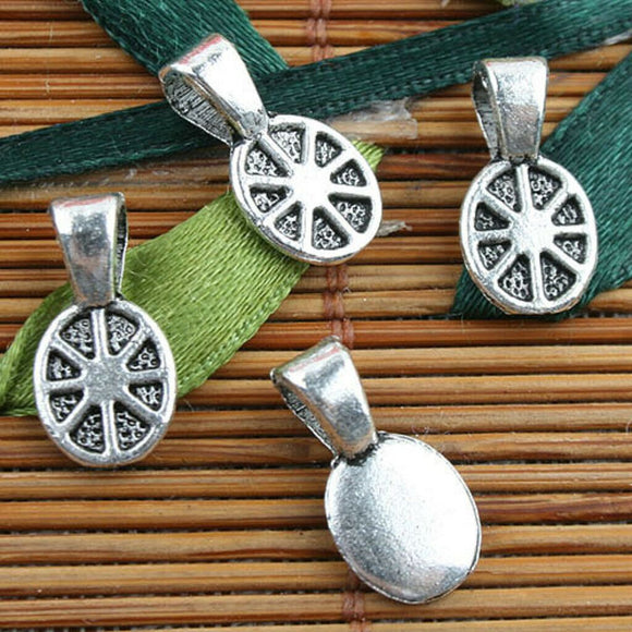 Alloy metal Tibetan Silver color texture pattern charms 30pcs EF0119