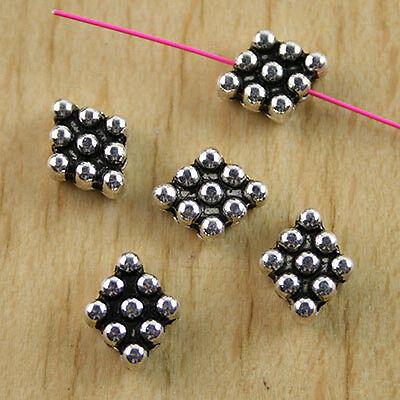 18pcs Tibetan Silver Beaded Rhombic Bead Spacer H0525