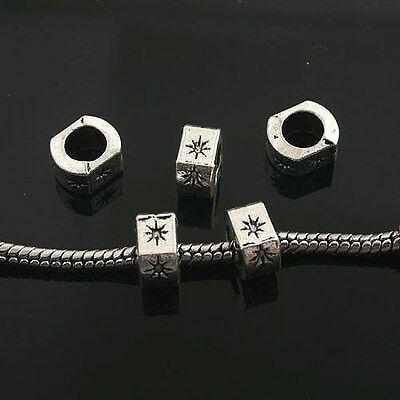 10pcs Tibetan Silver 4sided delicate spacer Beads Fit Bracelet L0163