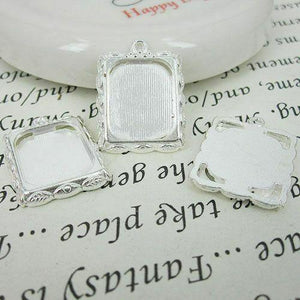 10pcs 20x17mm silver tone picture frame charm G468