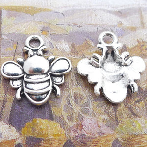 15PCS Antique Silver Bee Charms 21X22mm B3946