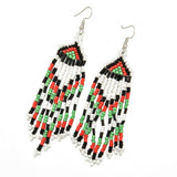 Fashion Jewelry Hook Earring Colorfull beaded long tassel Earring Bohe Earring