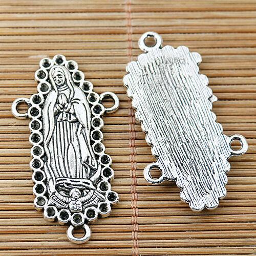 4pcs tibetan silver tone big religious portrait connector EF1779