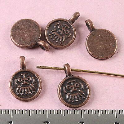 40pcs copper-tone round crafted crown charms h1816