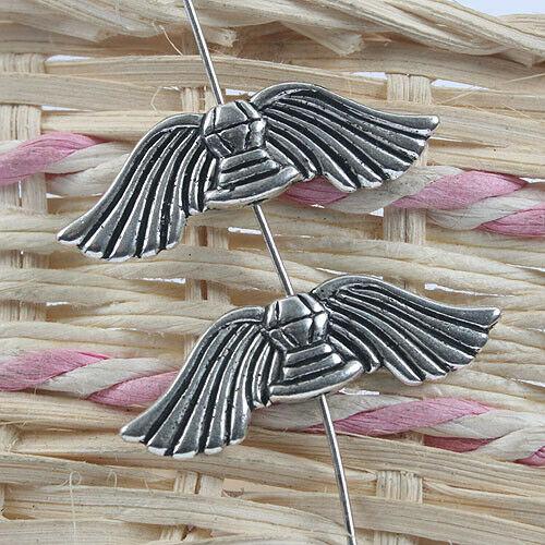 8pcs antiqued silver color wing design spacer beads G796