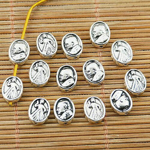 22pcs tibetan silver tone religious portrait spacer bead EF1776