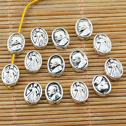 22pcs tibetan silver tone religious portrait spacer bead EF1776