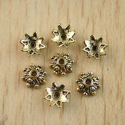 70pcs dark gold-tone flower Spacer beads h1273