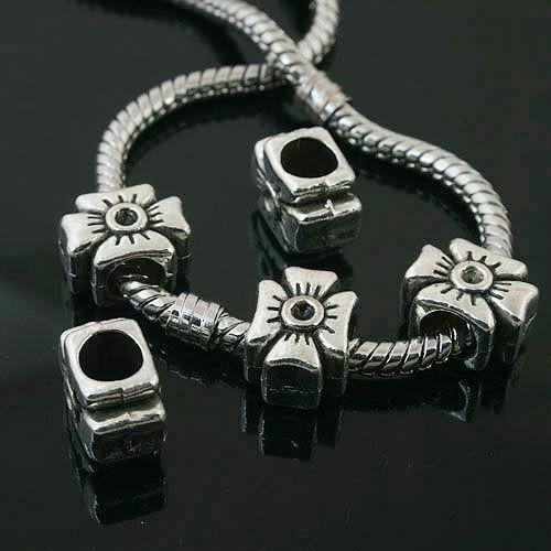 10pcs Tibetan Silver cross spacer Beads Fit European charm  Bracelet  L0092