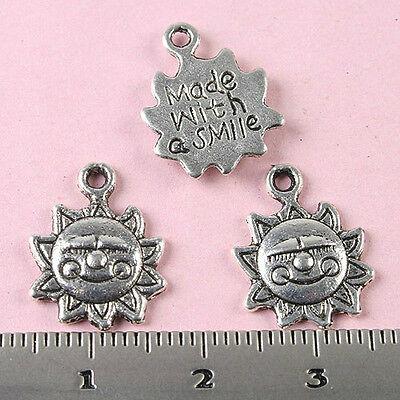 30pcs Tibetan silver smile face charms findings h1782