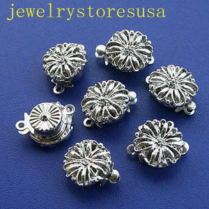 10pcs platinum Plated  flower Clasp/connector Finding  t048