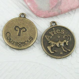 A set of (12kind) constellations CHARMS in antiqued bronze tone Assorted FASHION